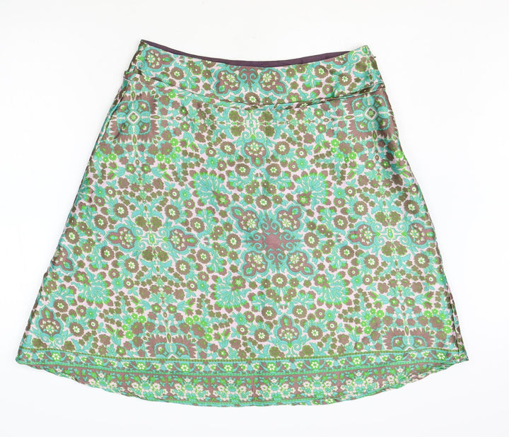 Lybgaard Womens Multicoloured Floral Polyester Swing Skirt Size M Zip