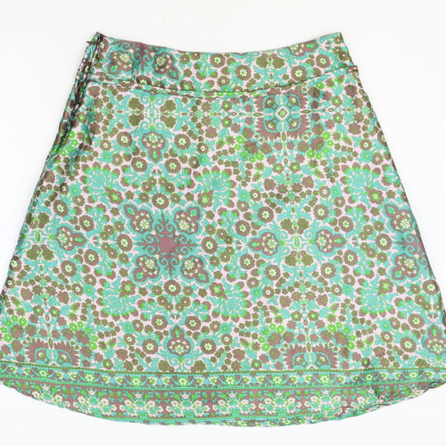 Lybgaard Womens Multicoloured Floral Polyester Swing Skirt Size M Zip