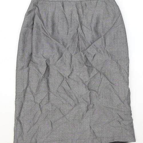 Kasper & Company Womens Grey Rayon Straight & Pencil Skirt Size S Zip