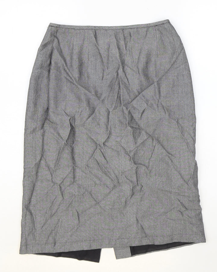 Kasper & Company Womens Grey Rayon Straight & Pencil Skirt Size S Zip