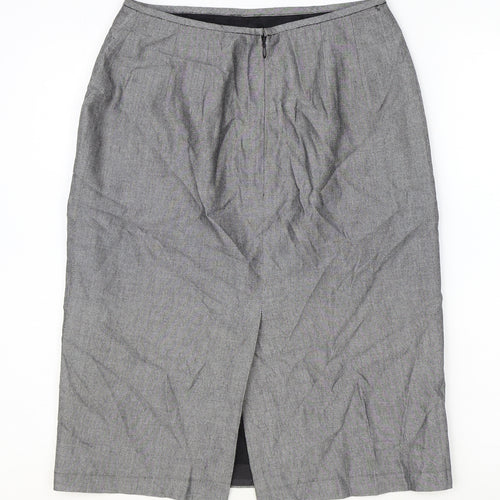Kasper & Company Womens Grey Rayon Straight & Pencil Skirt Size S Zip