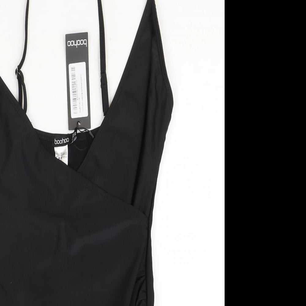 Boohoo Womens Black Polyester One Piece Size 10