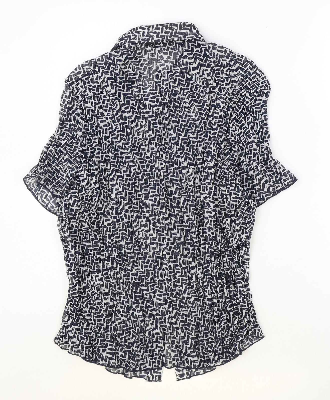 Felisa Womens Black Geometric Polyester Basic Blouse Size 20 V-Neck