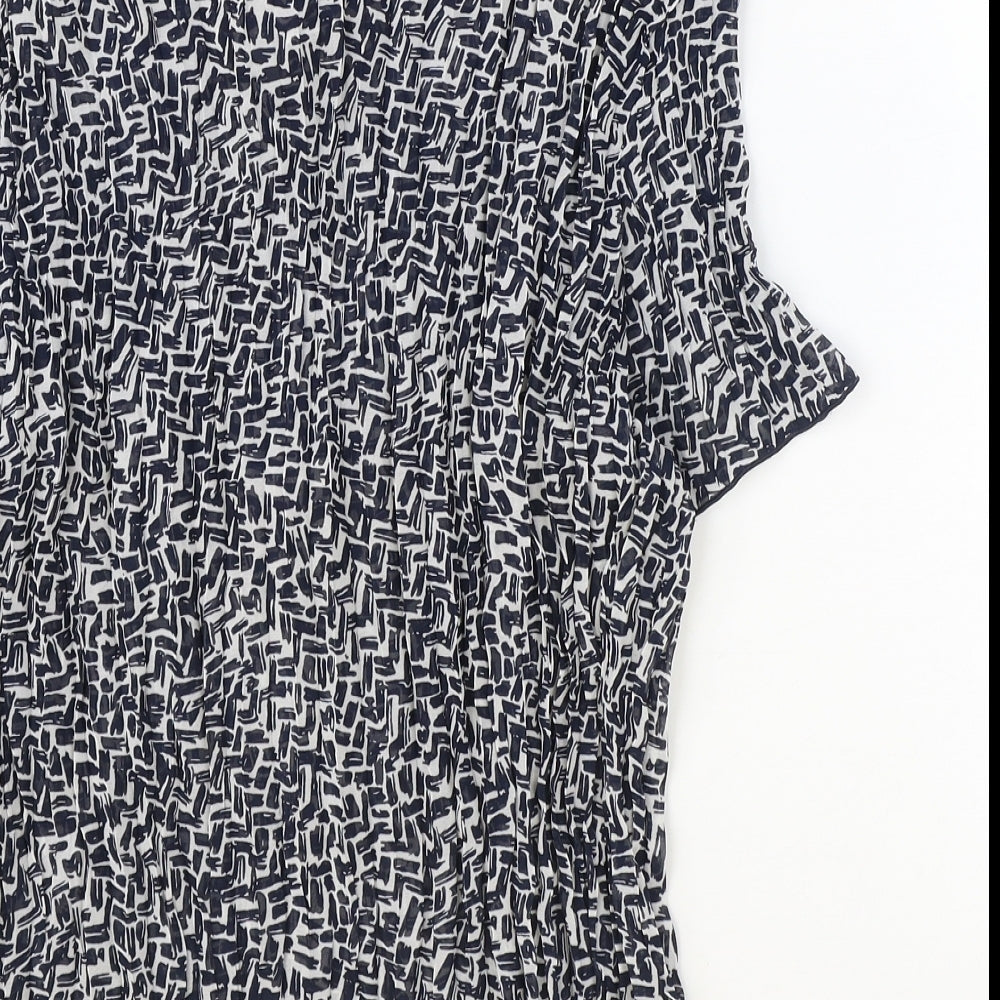 Felisa Womens Black Geometric Polyester Basic Blouse Size 20 V-Neck