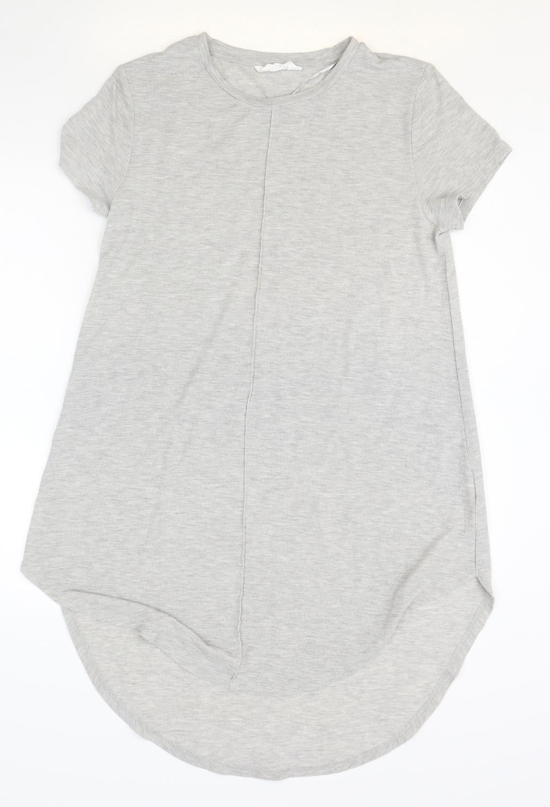 Primark Womens Grey Polyester T-Shirt Dress Size S Round Neck Pullover