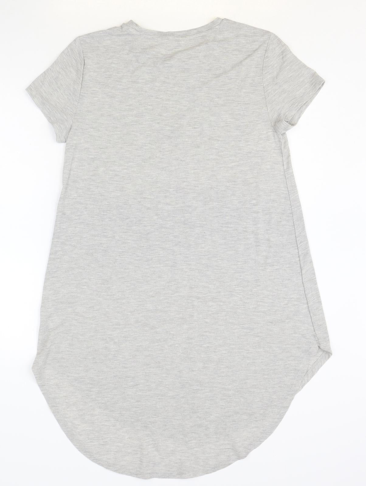Primark Womens Grey Polyester T-Shirt Dress Size S Round Neck Pullover
