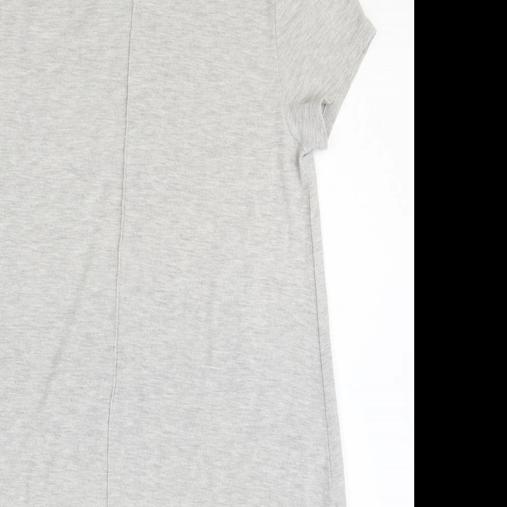 Primark Womens Grey Polyester T-Shirt Dress Size S Round Neck Pullover