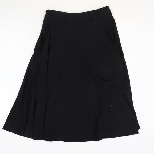 Yumi Womens Black Polyester Swing Skirt Size 10 Zip