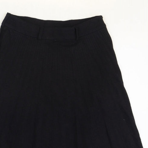 Yumi Womens Black Polyester Swing Skirt Size 10 Zip