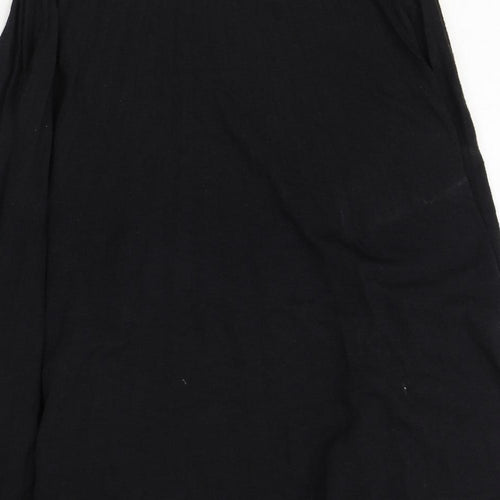 Yumi Womens Black Polyester Swing Skirt Size 10 Zip
