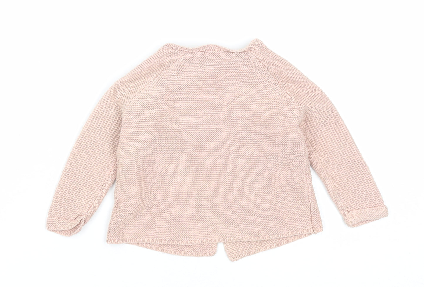 George Girls Pink Cotton Cardigan Jumper Size 3-6 Months Button