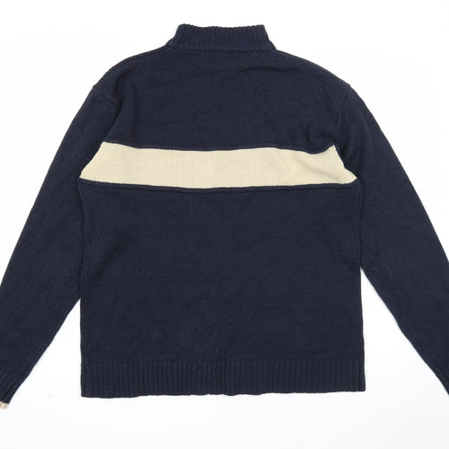 Jeans & Co Mens Blue Mock Neck Acrylic Pullover Jumper Size XL Long Sleeve