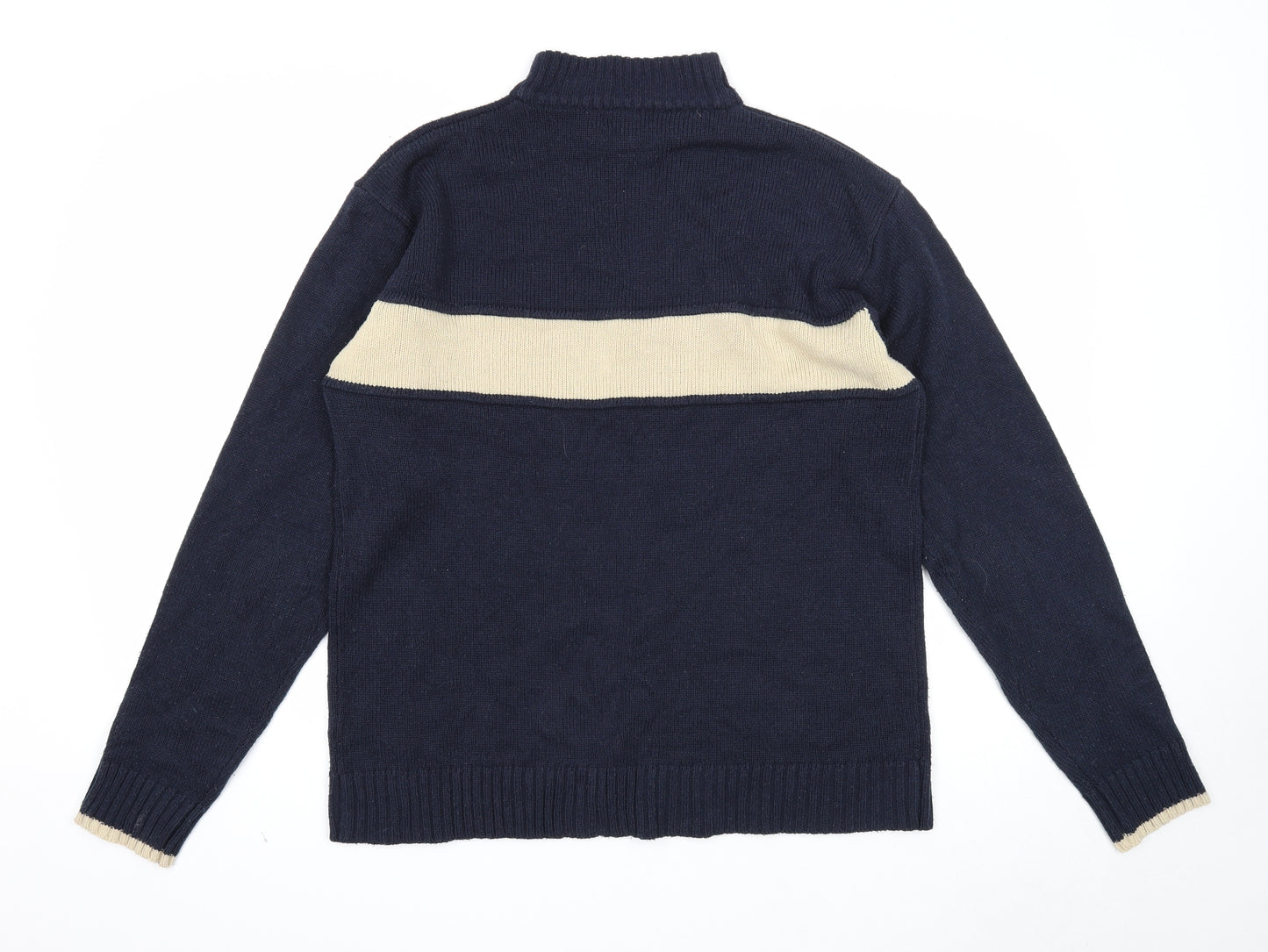 Jeans & Co Mens Blue Mock Neck Acrylic Pullover Jumper Size XL Long Sleeve