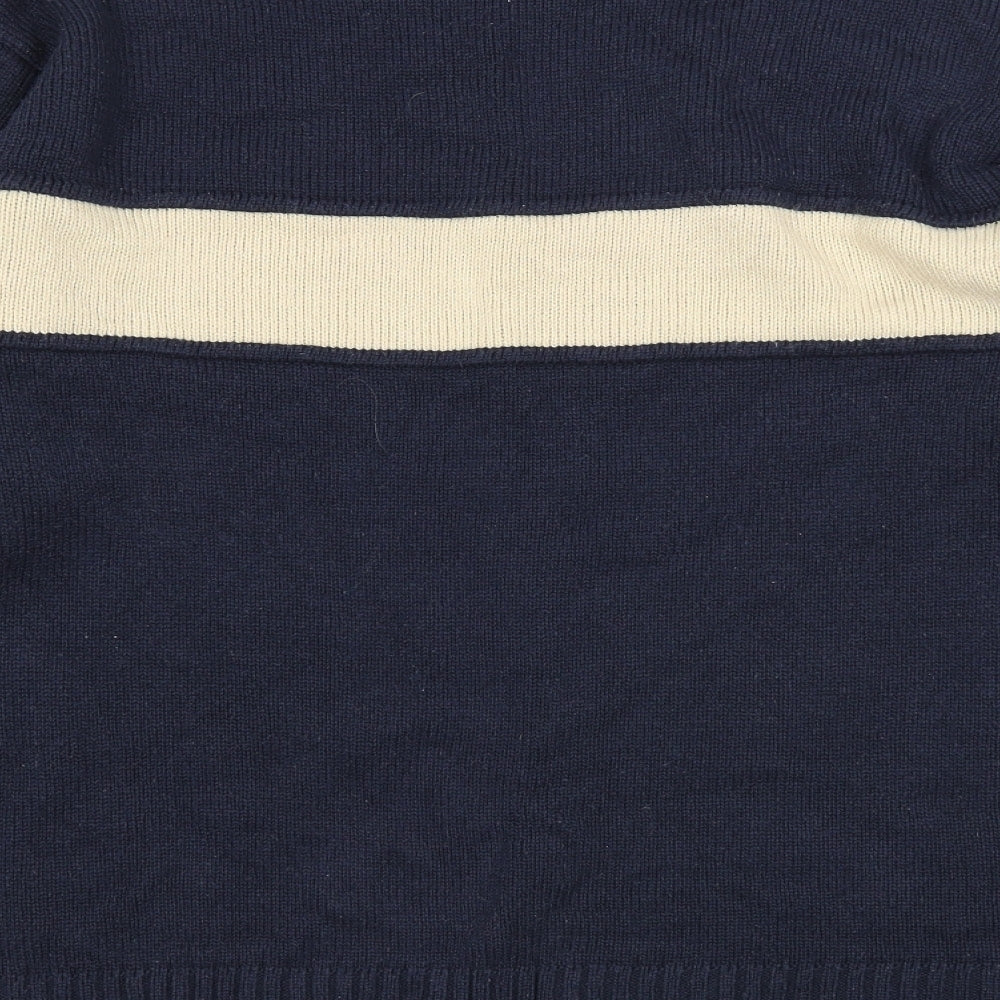 Jeans & Co Mens Blue Mock Neck Acrylic Pullover Jumper Size XL Long Sleeve