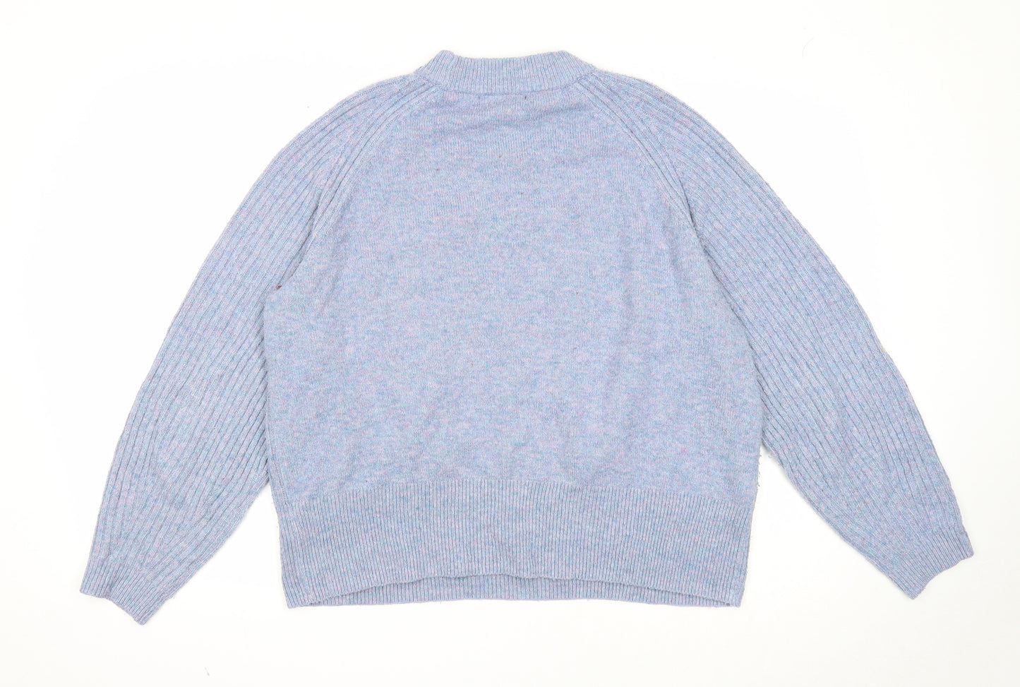Marks and Spencer Womens Blue Round Neck Acrylic Pullover Jumper Size L