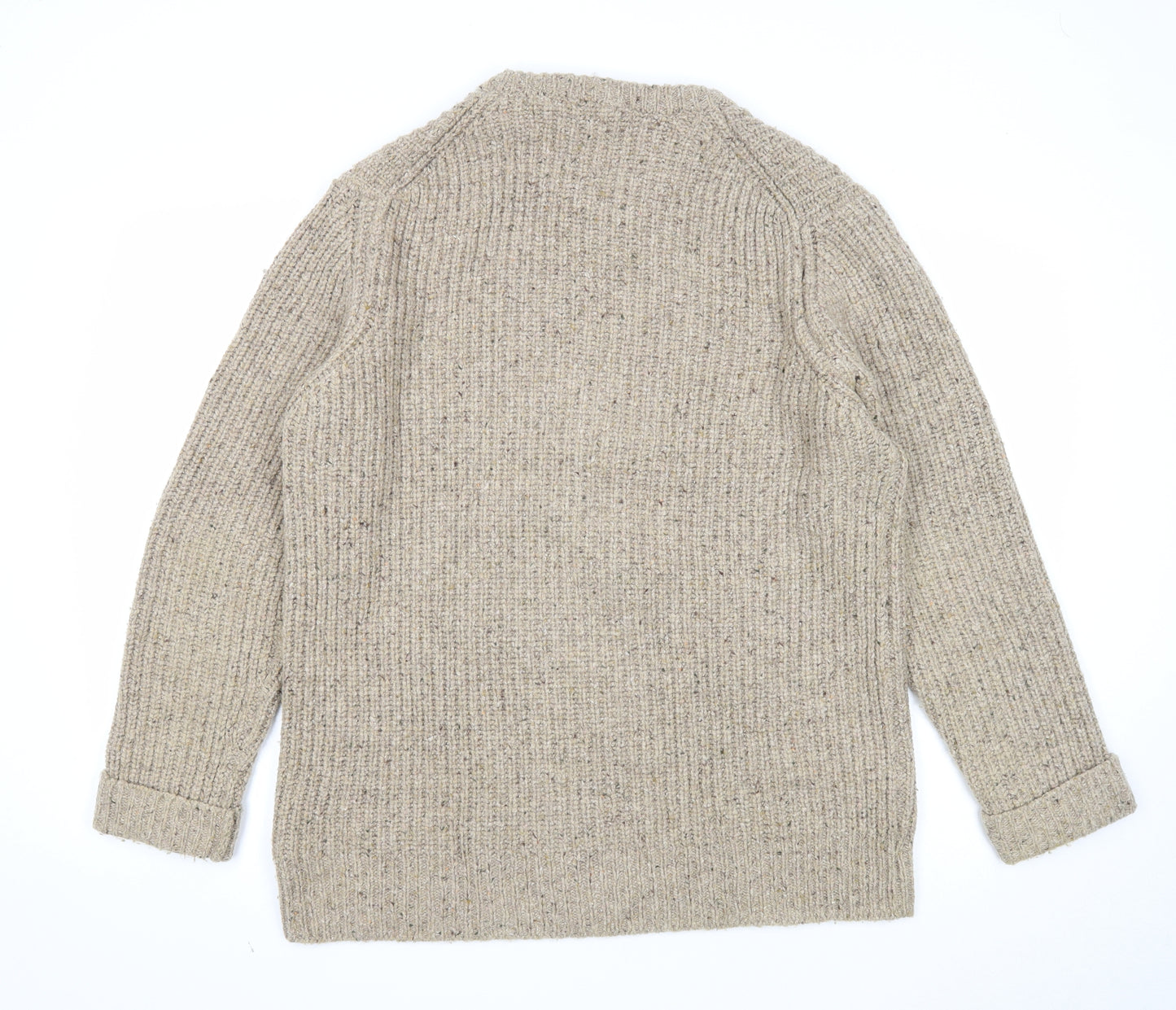 Marks and Spencer Mens Brown Round Neck Acrylic Pullover Jumper Size L Long Sleeve