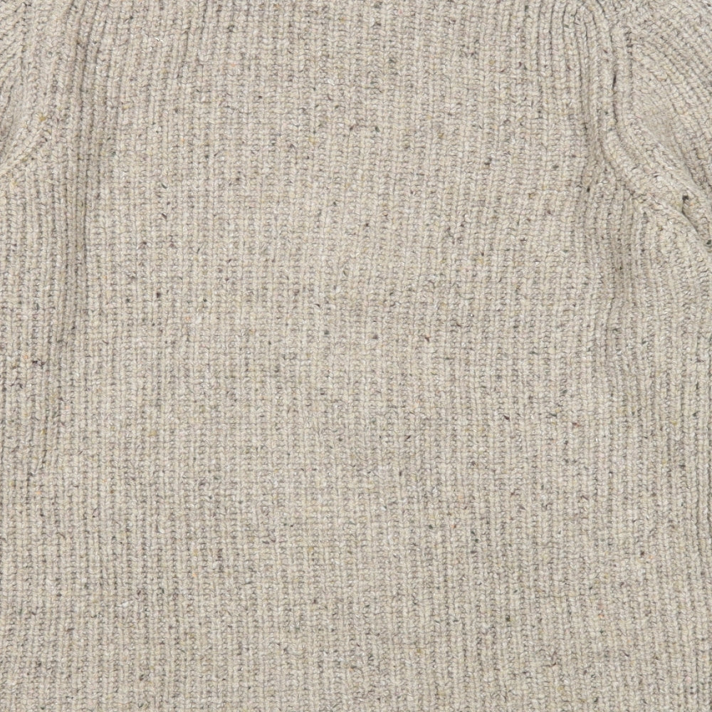 Marks and Spencer Mens Brown Round Neck Acrylic Pullover Jumper Size L Long Sleeve
