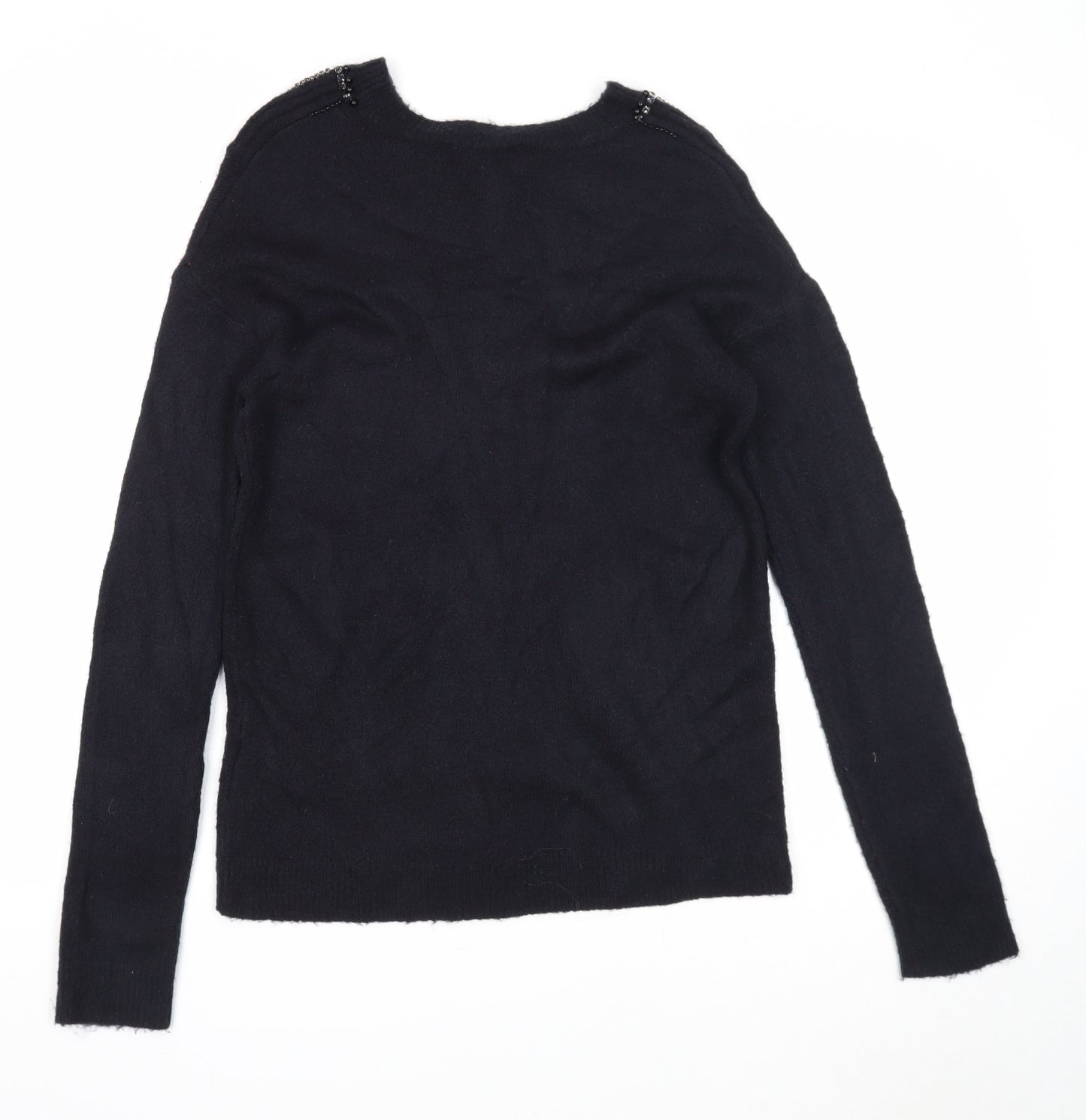Dorothy Perkins Womens Black Scoop Neck Acrylic Pullover Jumper Size 8