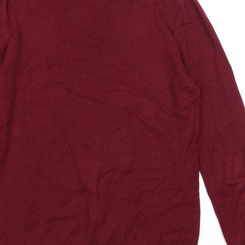 ASOS Mens Purple Collared Cotton Pullover Jumper Size M Long Sleeve