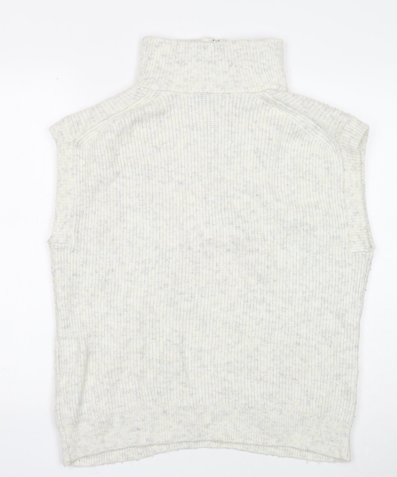 Marks and Spencer Womens White High Neck Acrylic Vest Jumper Size S