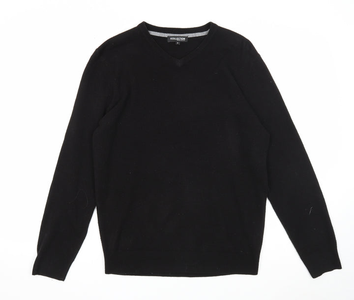 Debenhams Womens Black V-Neck Acrylic Pullover Jumper Size S