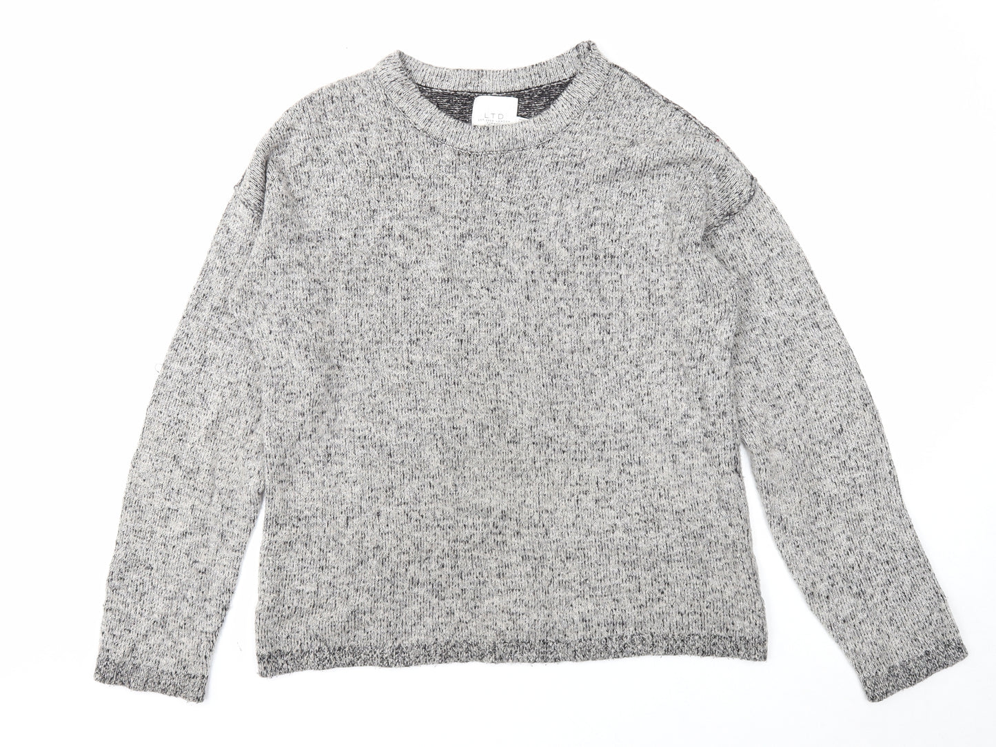 Topman Mens Grey Round Neck Acrylic Pullover Jumper Size S Long Sleeve