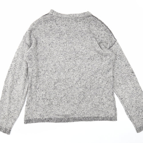 Topman Mens Grey Round Neck Acrylic Pullover Jumper Size S Long Sleeve
