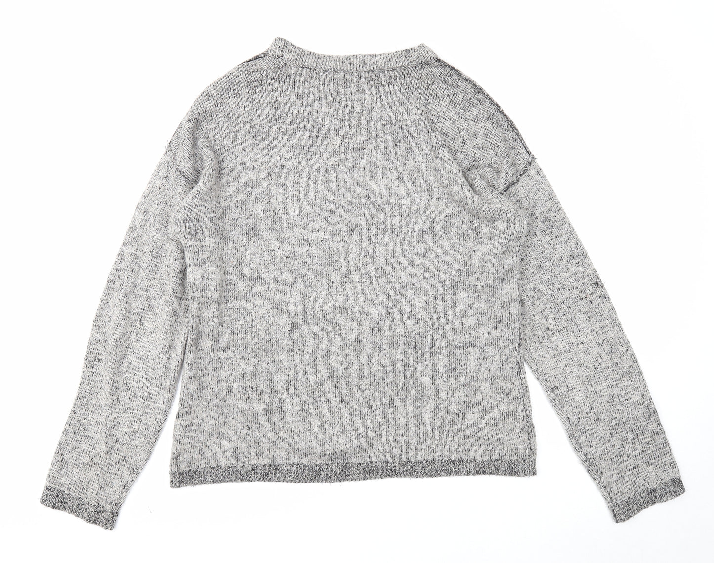Topman Mens Grey Round Neck Acrylic Pullover Jumper Size S Long Sleeve