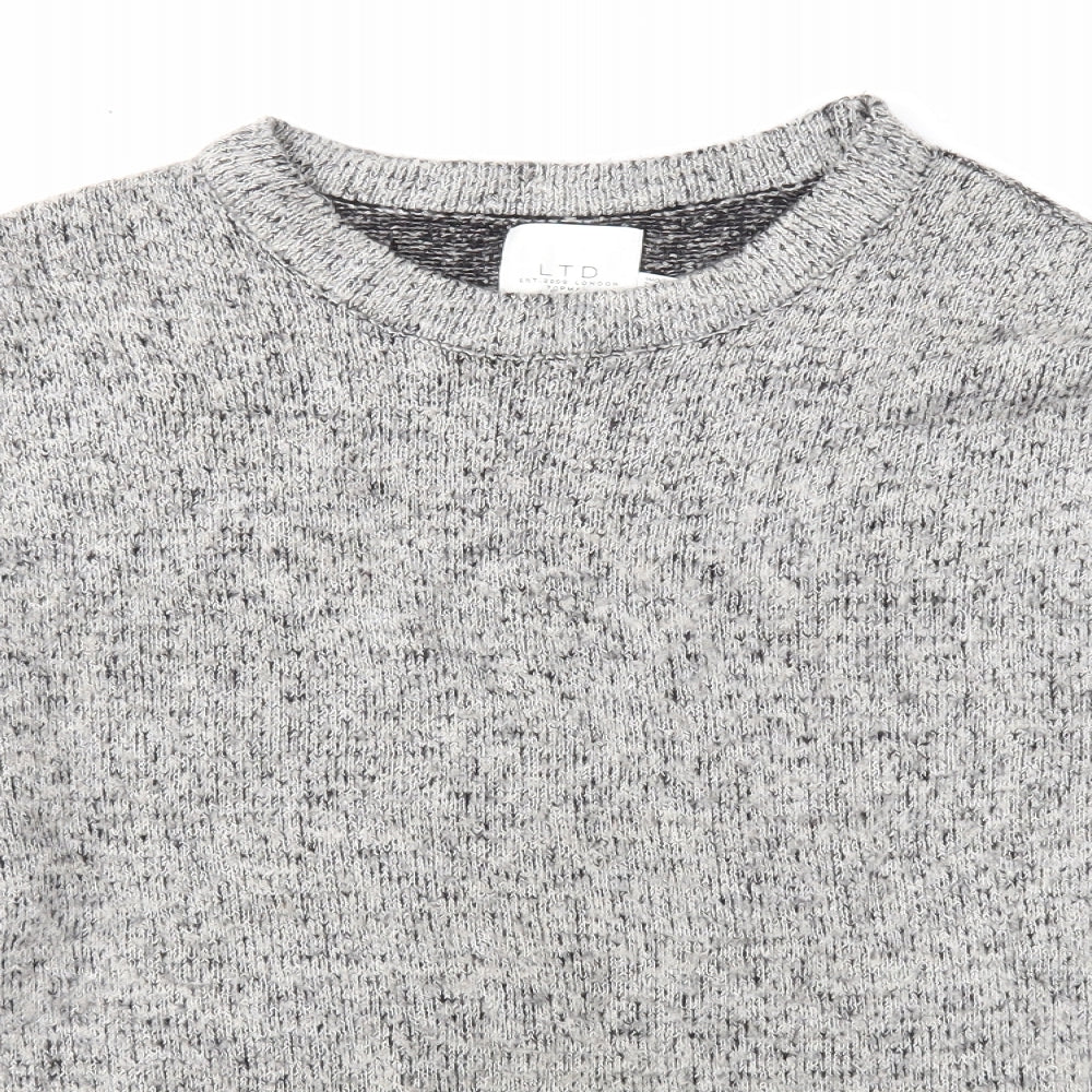 Topman Mens Grey Round Neck Acrylic Pullover Jumper Size S Long Sleeve