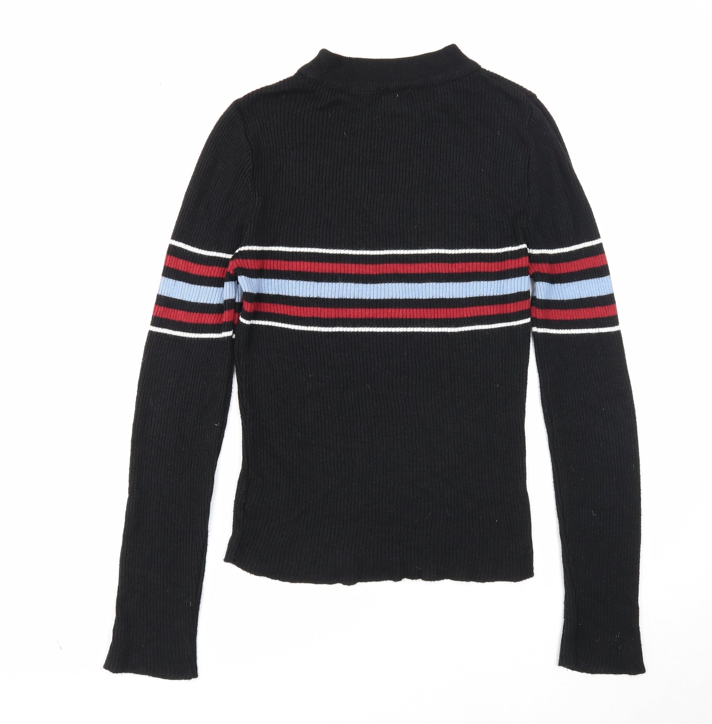 Cooperative Womens Black Mock Neck Acrylic Pullover Jumper Size S
