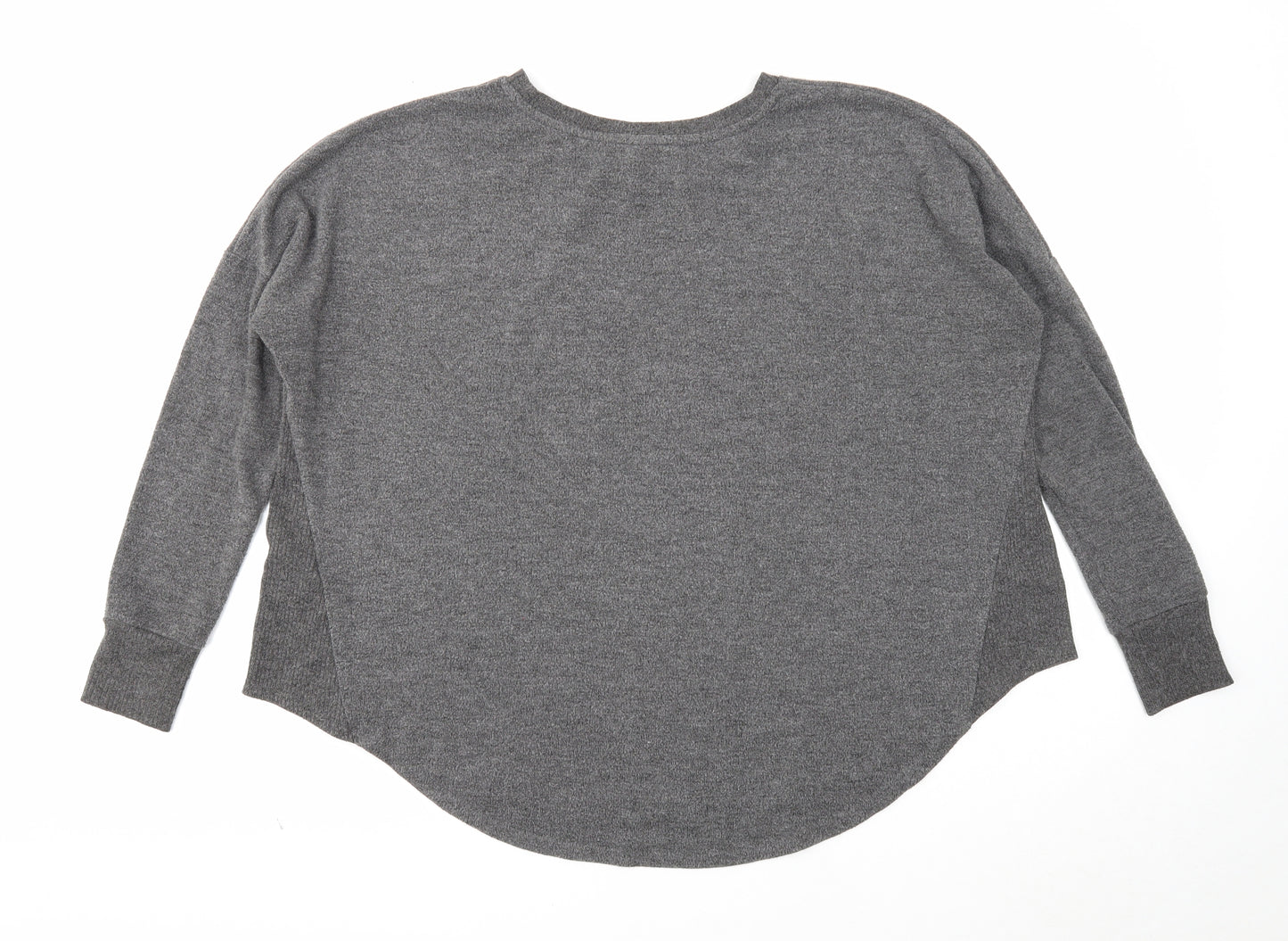 Preworn Womens Grey Round Neck Cotton Pullover Jumper Size M