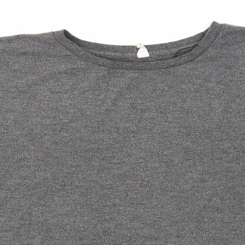 Preworn Womens Grey Round Neck Cotton Pullover Jumper Size M