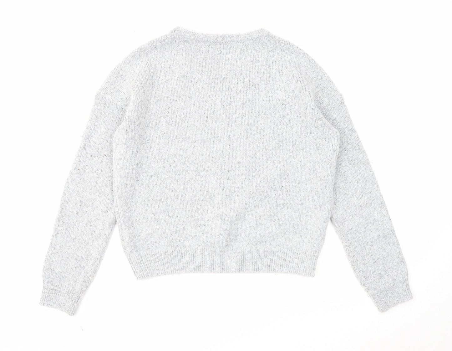 Marks and Spencer Womens Grey Round Neck Acrylic Pullover Jumper Size 12