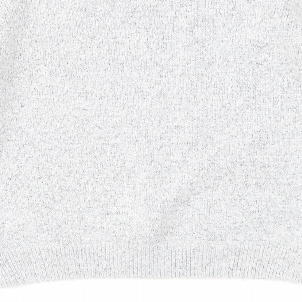 Marks and Spencer Womens Grey Round Neck Acrylic Pullover Jumper Size 12