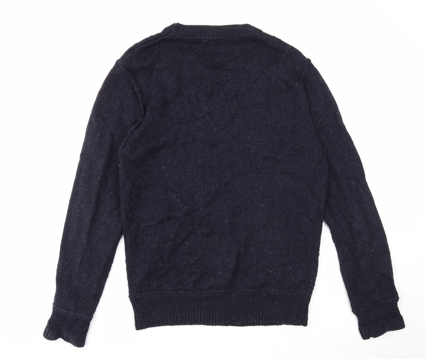 Burton Mens Blue Round Neck Acrylic Pullover Jumper Size M Long Sleeve