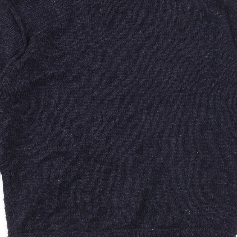 Burton Mens Blue Round Neck Acrylic Pullover Jumper Size M Long Sleeve