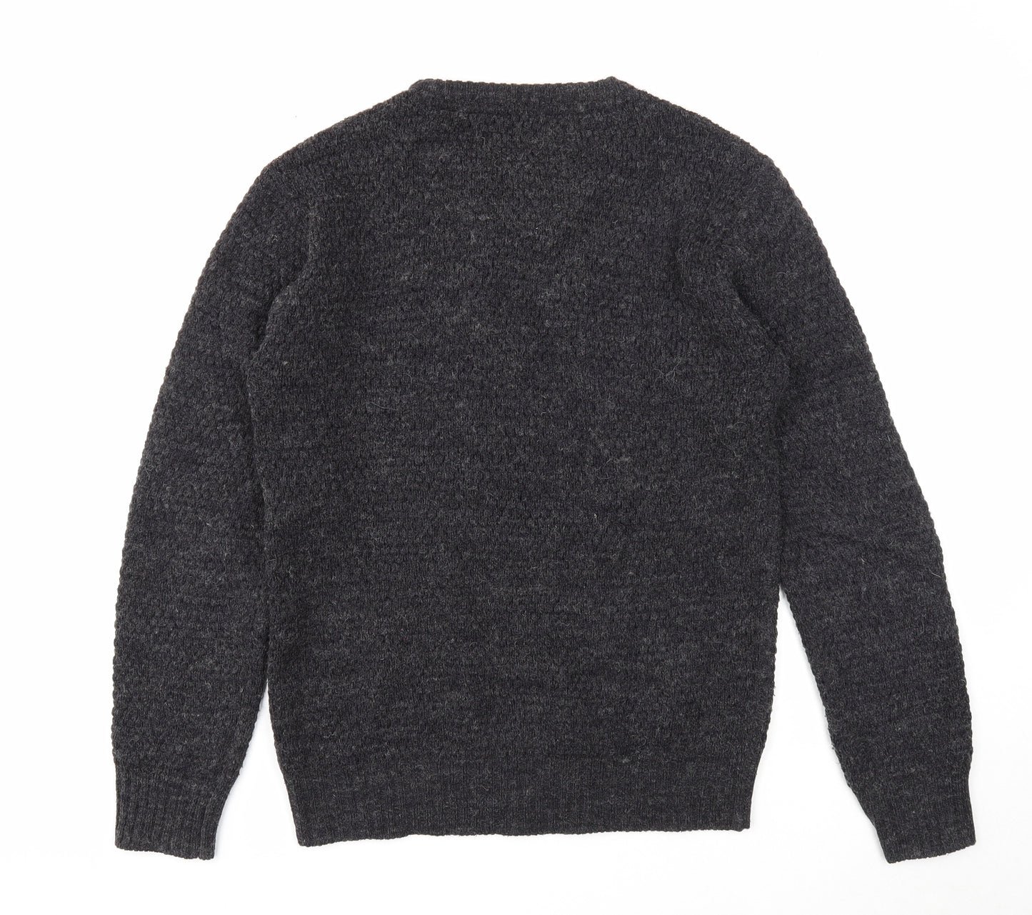 Xact Mens Black Round Neck Acrylic Pullover Jumper Size S Long Sleeve