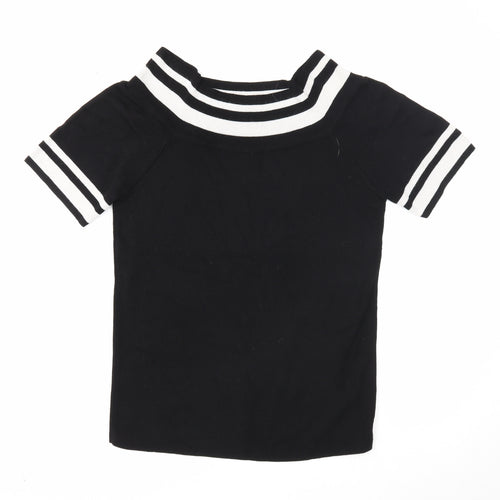 Wallis Womens Black Boat Neck Viscose Pullover Jumper Size 16
