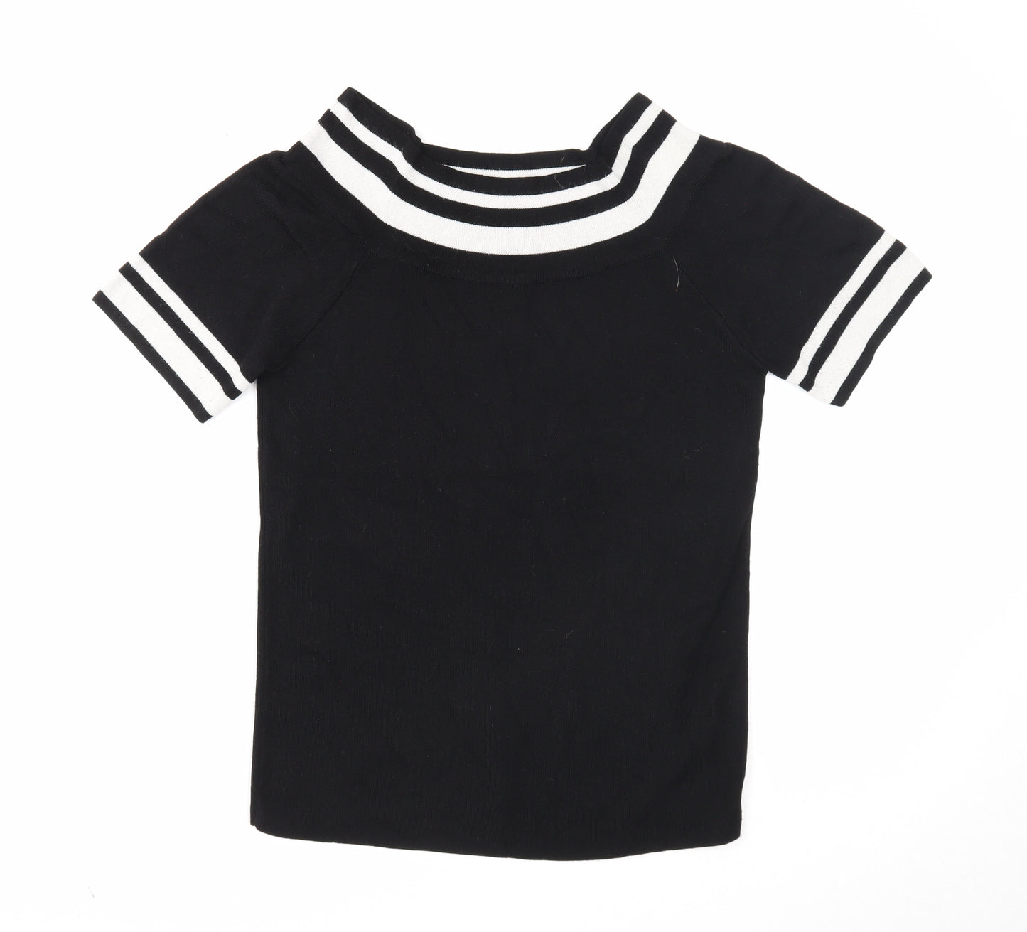 Wallis Womens Black Boat Neck Viscose Pullover Jumper Size 16