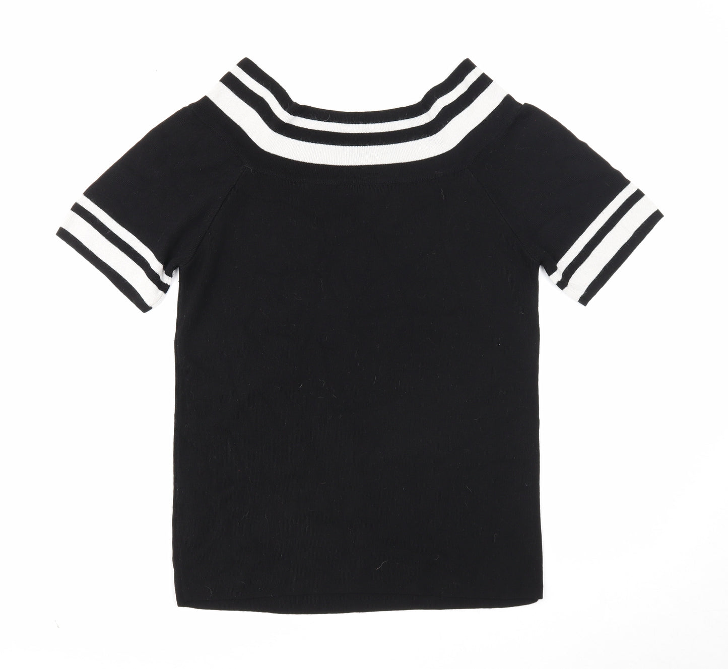 Wallis Womens Black Boat Neck Viscose Pullover Jumper Size 16
