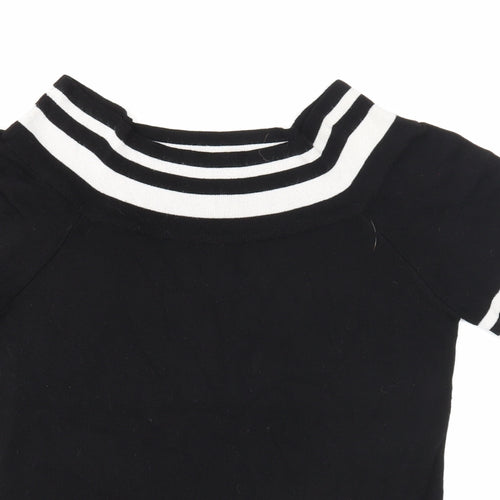 Wallis Womens Black Boat Neck Viscose Pullover Jumper Size 16