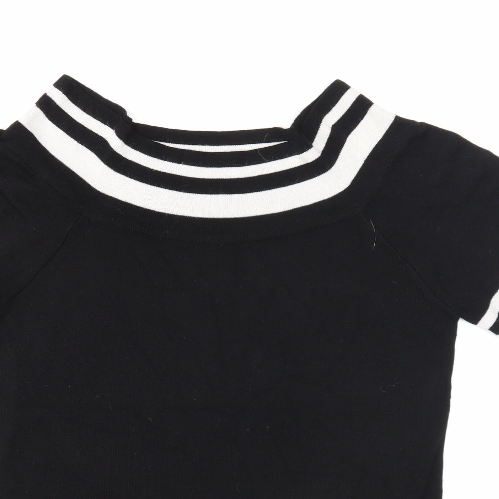 Wallis Womens Black Boat Neck Viscose Pullover Jumper Size 16