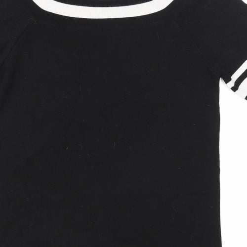 Wallis Womens Black Boat Neck Viscose Pullover Jumper Size 16