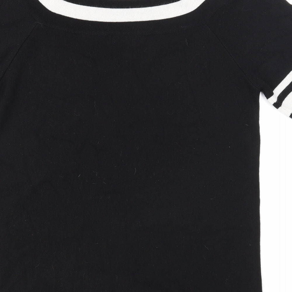 Wallis Womens Black Boat Neck Viscose Pullover Jumper Size 16