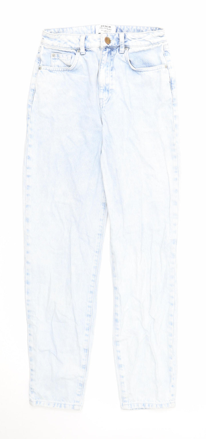 Miss Selfridge Womens Blue Cotton Skinny Jeans Size 4 Regular Zip