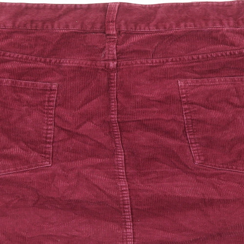 ASOS Womens Red Cotton Straight & Pencil Skirt Size 26 Zip