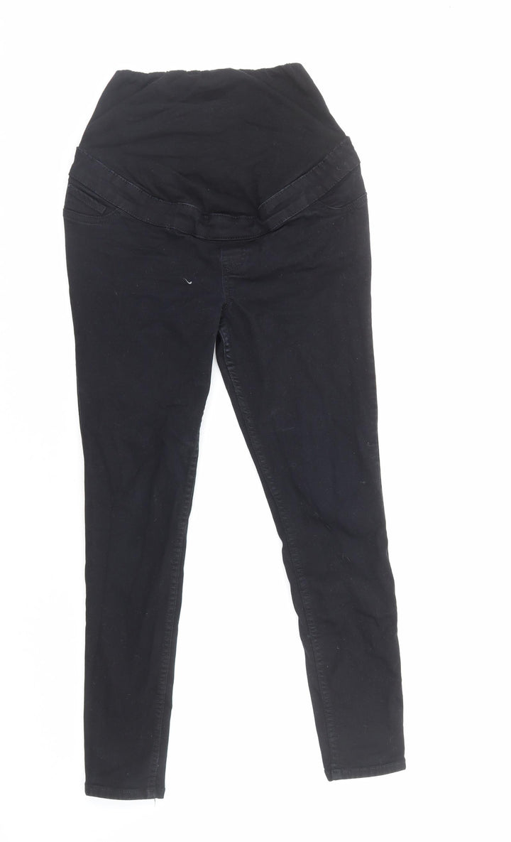 New Look Womens Black Herringbone Cotton Skinny Jeans Size 10 Regular