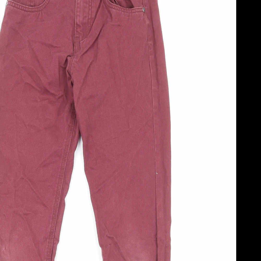 Primark Boys Red Cotton Straight Jeans Size 11-12 Years Regular Zip