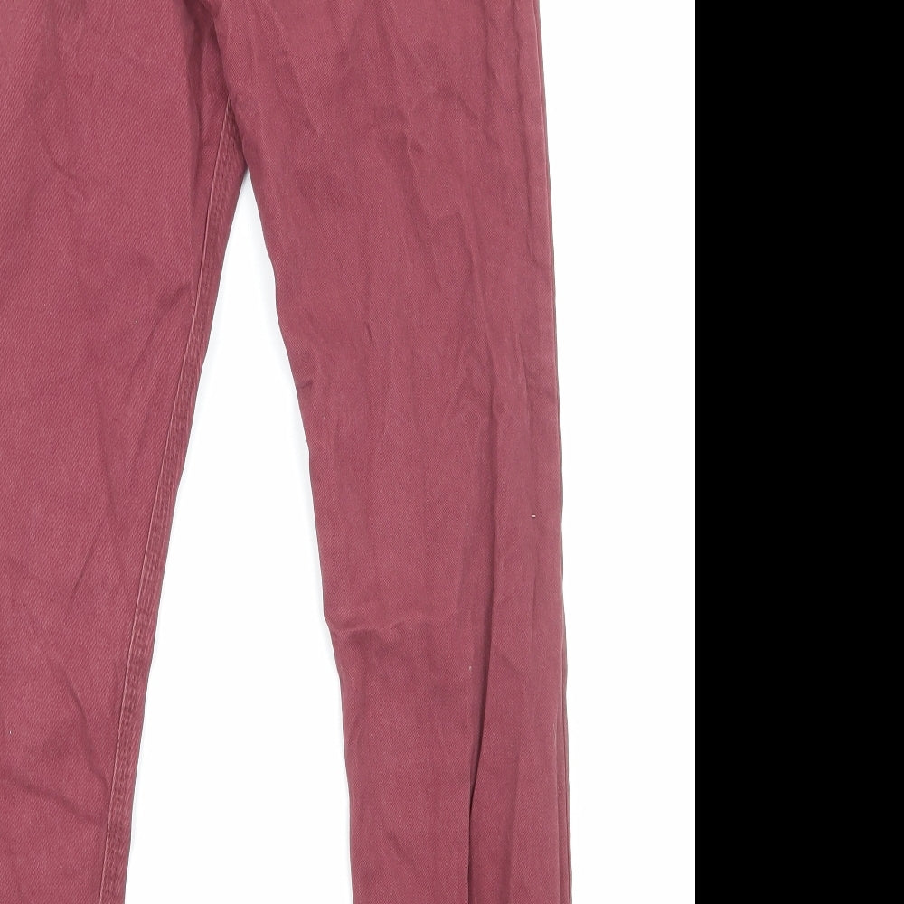 Primark Boys Red Cotton Straight Jeans Size 11-12 Years Regular Zip