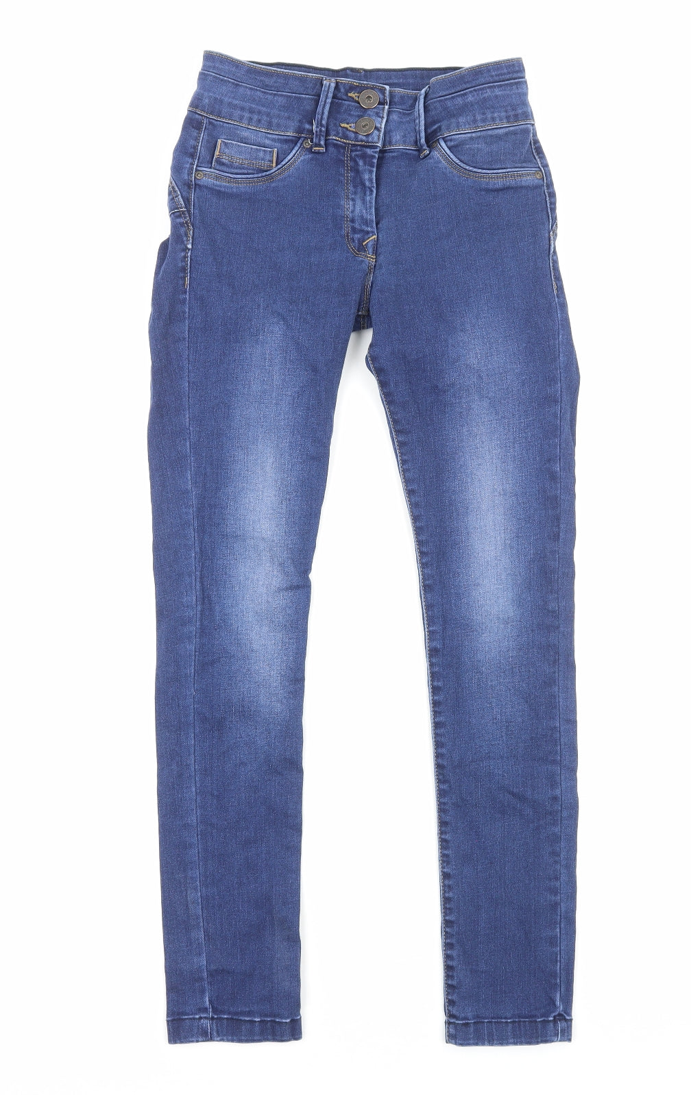 NEXT Womens Blue Cotton Skinny Jeans Size 6 Regular Zip